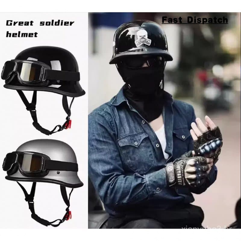 Capacete Retro de Meia Cobertura para Homens e Mulheres, Capacete de Verão para Motocicleta e Scooter RVJX