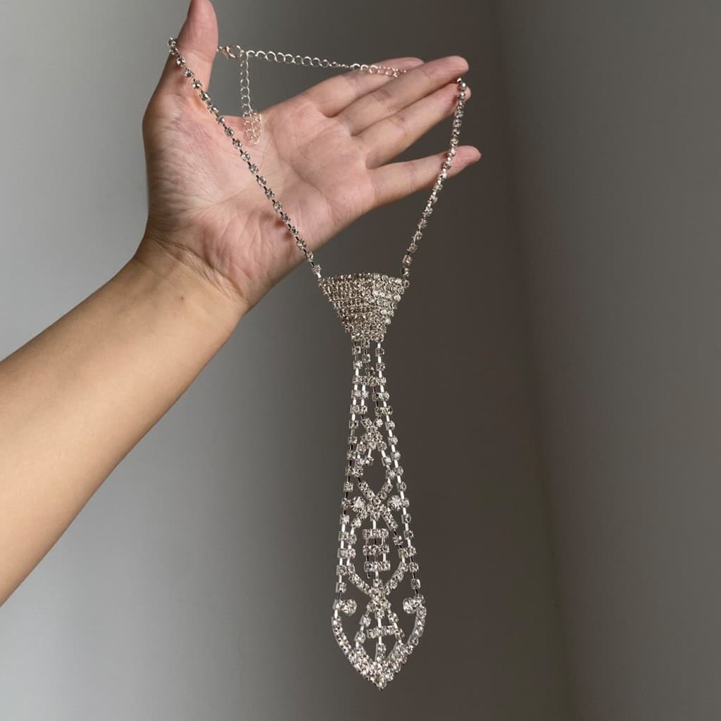 Gravata de diamante triângulo borla colar estilo legal senhoras gargantilha clavícula corrente uso diário colar acessóri