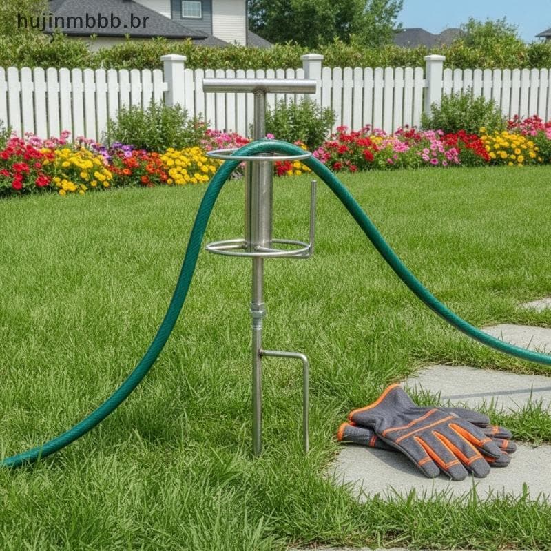 huji Guia De Mangueira De Jardim , Estaca Fácil Instalação De Metal , Prevenção De Curvatura Para Gramado , Quintal , Pá