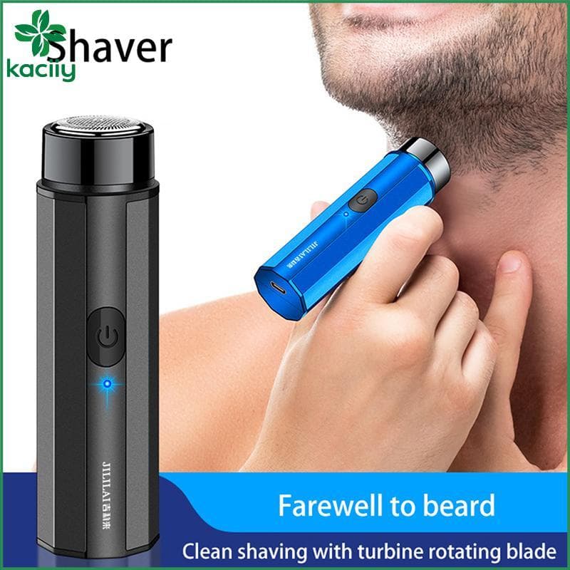 KC 1Pc Mini Barbeador Elétrico Para Homens Navalha Elétrica Portátil Barba USB Mens Barbeadores Rosto Corpo Máquina De B