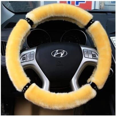 Capa de pelúcia para volante de carro, capa para alça 36 38cm, capa quente para alça de carro de pelúcia