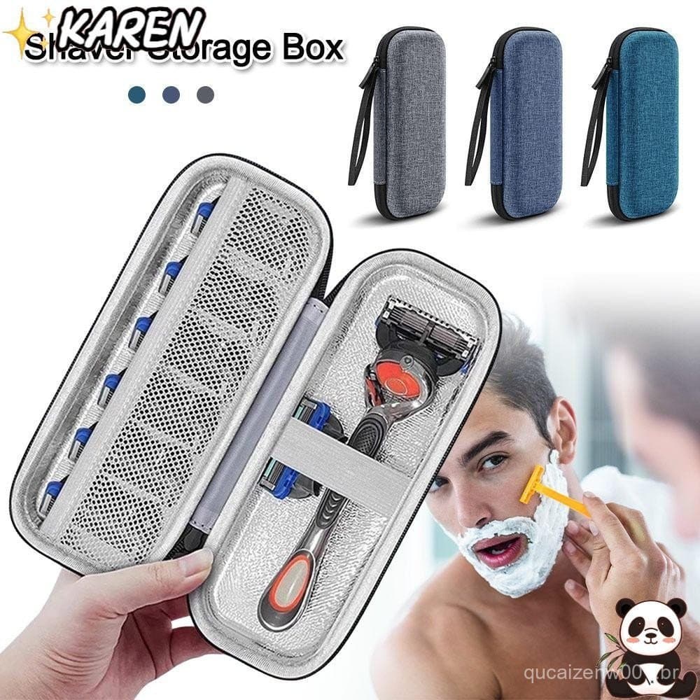 Caixa de Armazenamento para Barbeador KAREN, Estojo de Viagem para Barbeador com Fecho de Zíper à Prova d'Água, Bolsa de