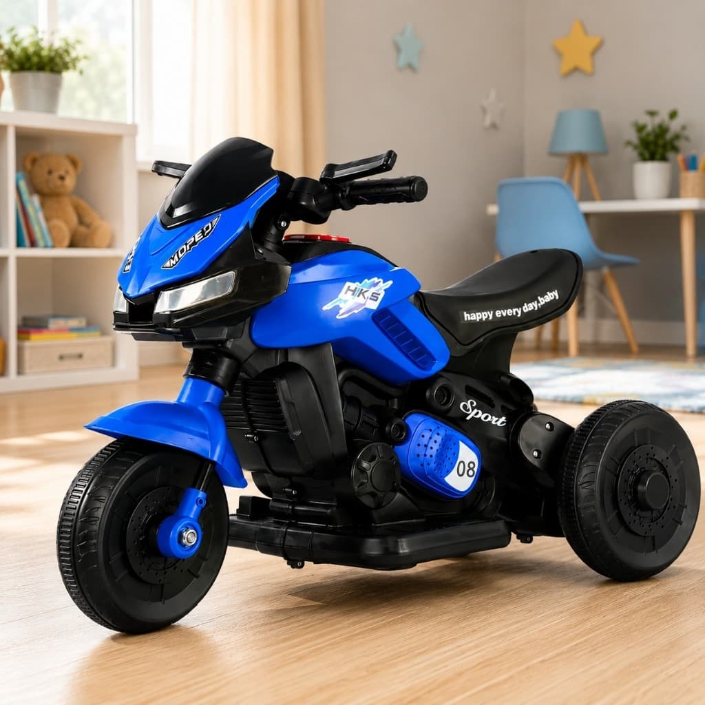 Moto Eletrica Infantil Recargavel Veiculo Infantil Azul Design Moderno Seguro