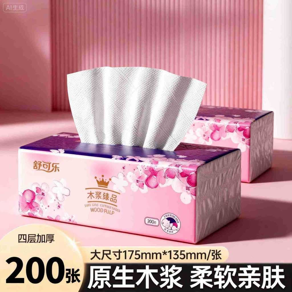 200 folhas de papel de tecido para Scooter, guardanapo doméstico, polpa de papel higiênico, pacote acessível