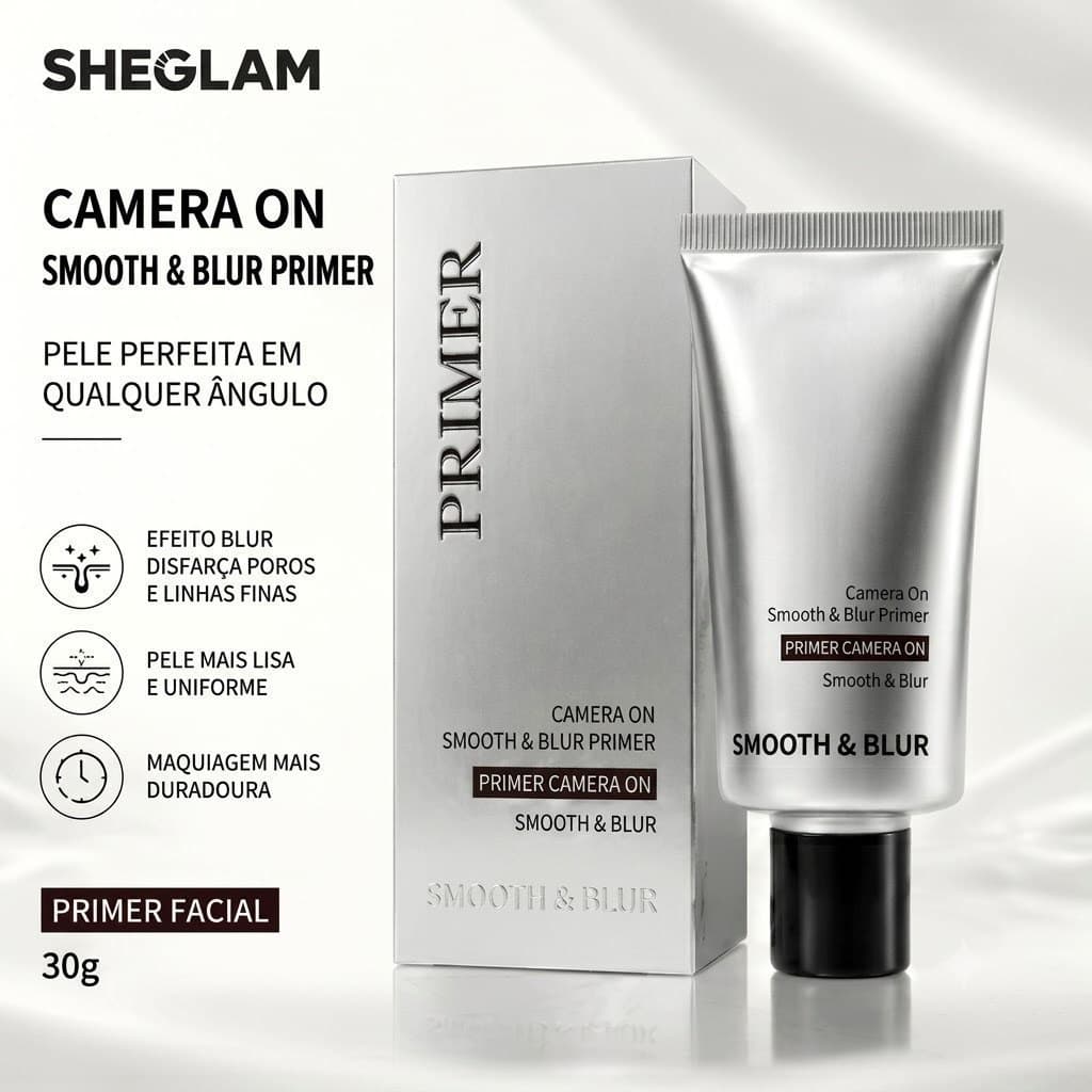 Primer Facial Blur 30ml Camera On Smooth & Blur | Efeito Matte, Minimizador de Poros, Controle de Oleosidade, Pré Maquia