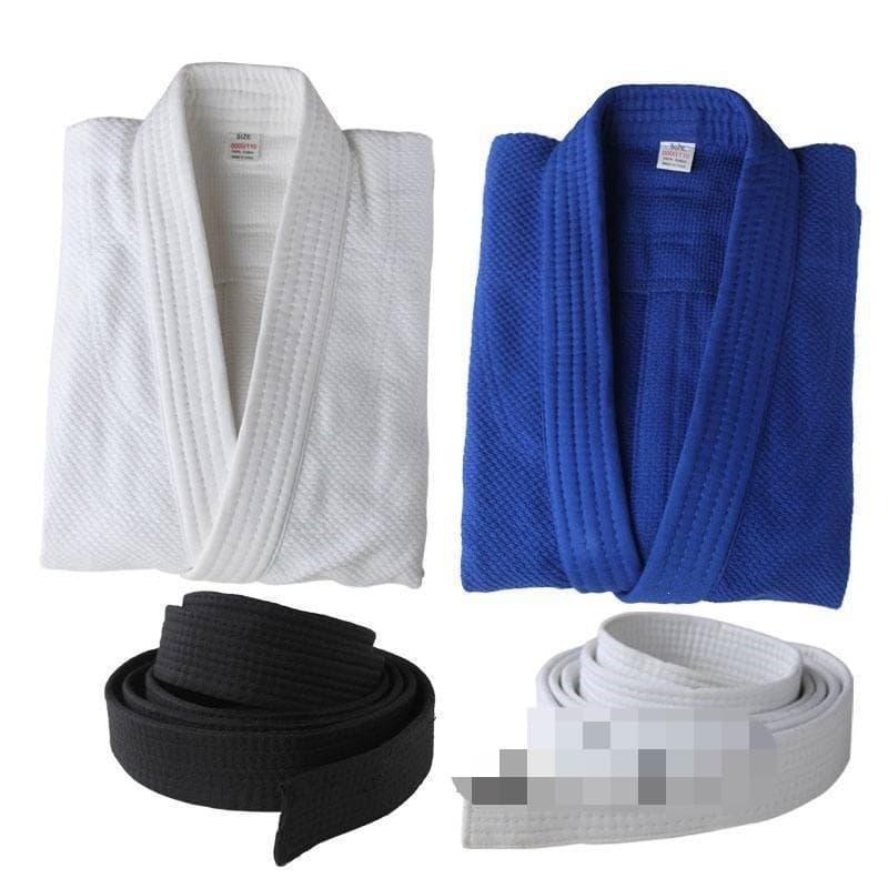 Judo roupas de algodão puro engrossado adulto crianças homens mulheres judô treinamento taoísta roupas pode azul branco