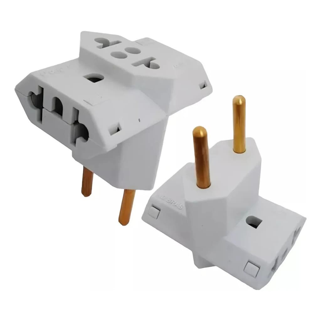 Kit  Adaptador Plugue De Tomada Benjamim T Com 3 Entradas