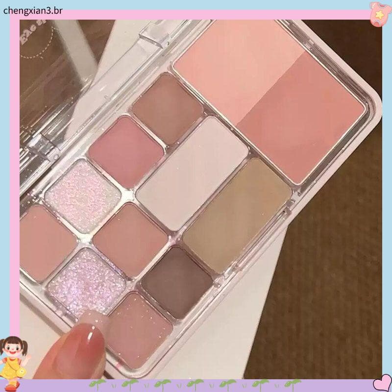 Paleta de sombras com coração puro desejo estilo outono inverno fosco luz diária maquiagem reparação Blush multifunciona