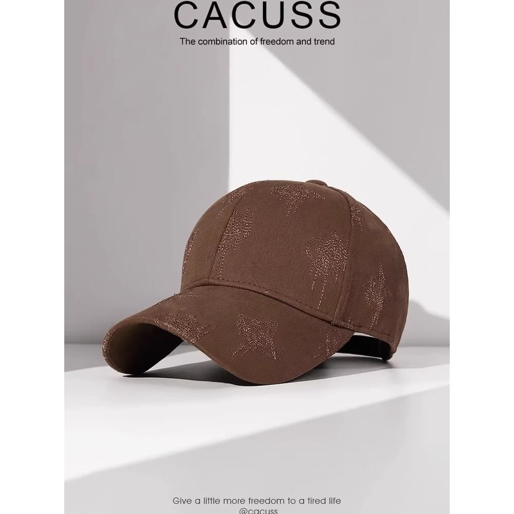 CACUSS Boné de beisebol feminino verão High-End estrela ornamentos chapéu bordado moda duro boné masculino protetor sola