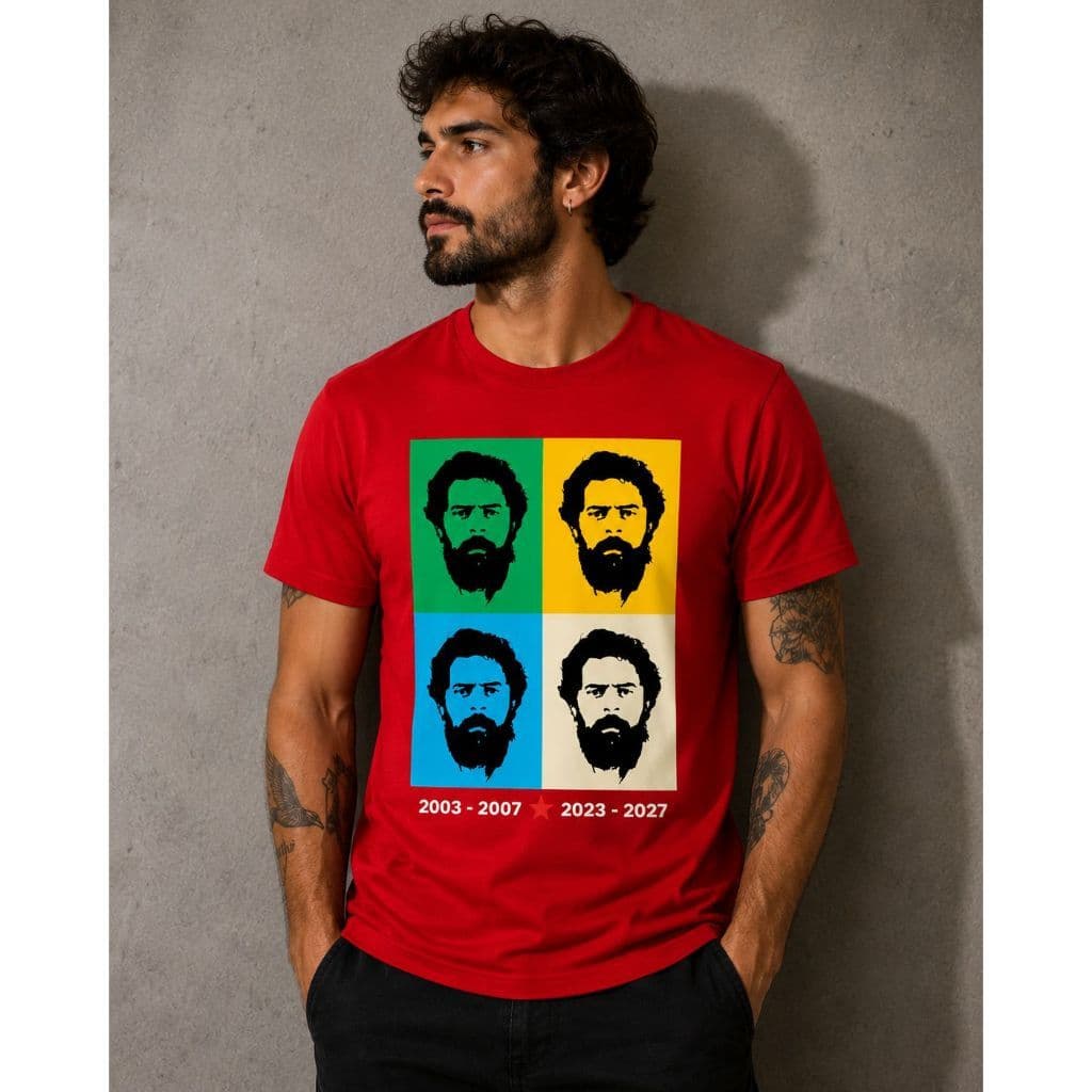 Camiseta Básica Lula Mandatos Presidência Camisa Algodão Básica