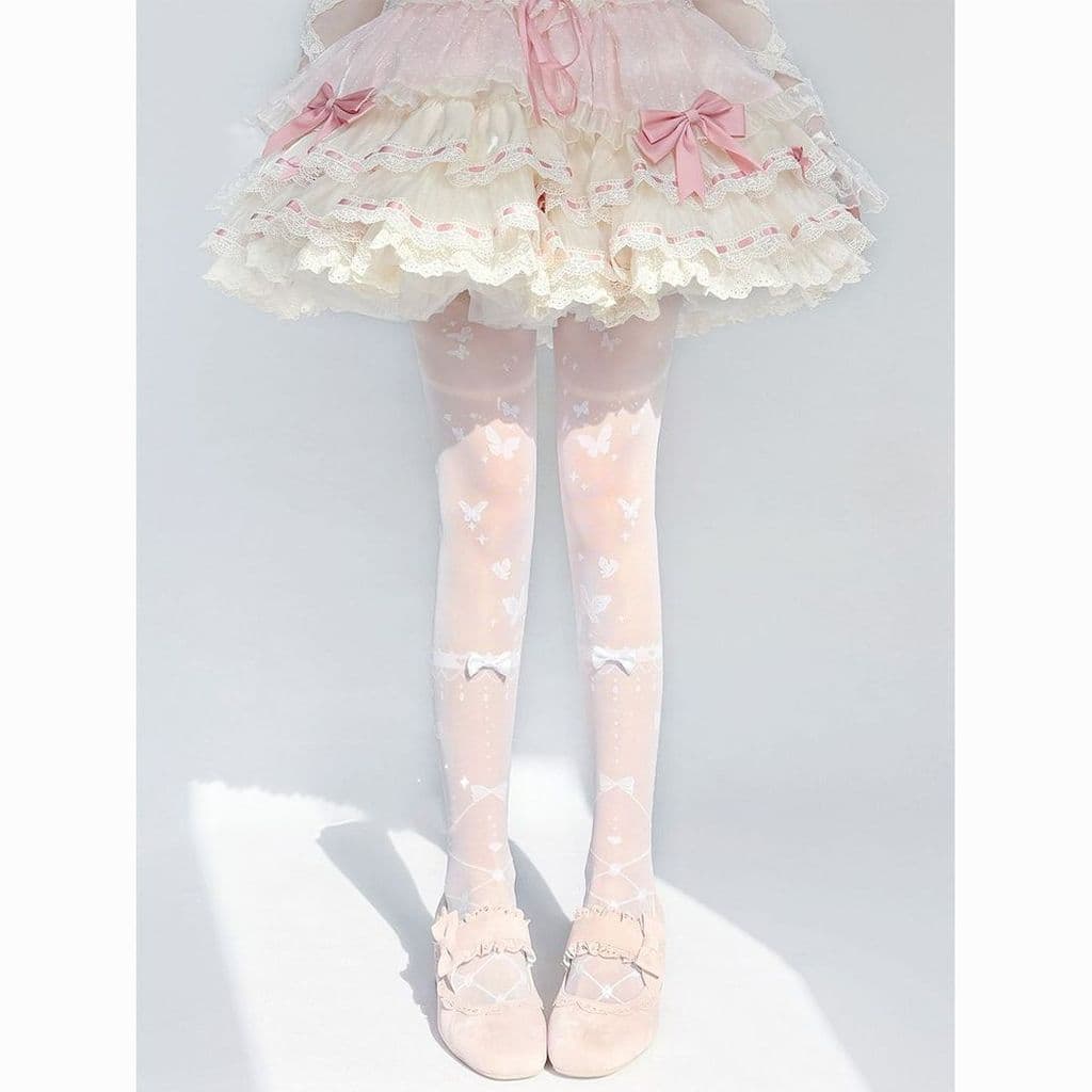 Lolita Lolita Arco Meia-calça Doce Bonito JK Meias Meias Meias Borboleta 8.20