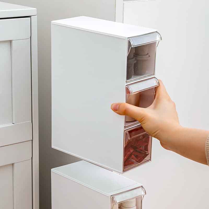 Caixa de armazenamento estilo japonês tipo gaveta organizador de mesa transparente ferramenta útil papelaria pequeno Pul