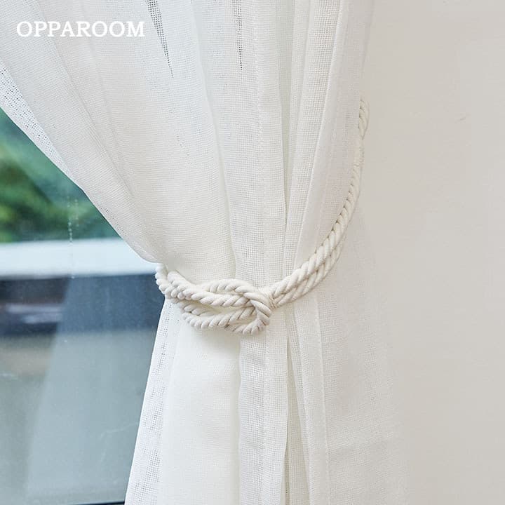 Par fivela estilo INS cortina de armazenamento Push-Up string cortina cinta cinza algodão sala estar cortina titular