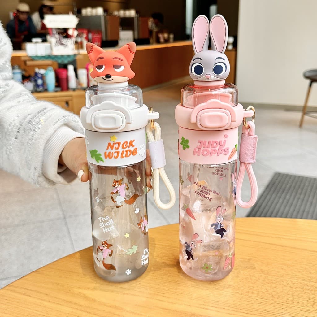 Genuíno diversão duplo espaço de beber copo plástico estudante crianças louco Animal cidade palha plástico xícara chá pa