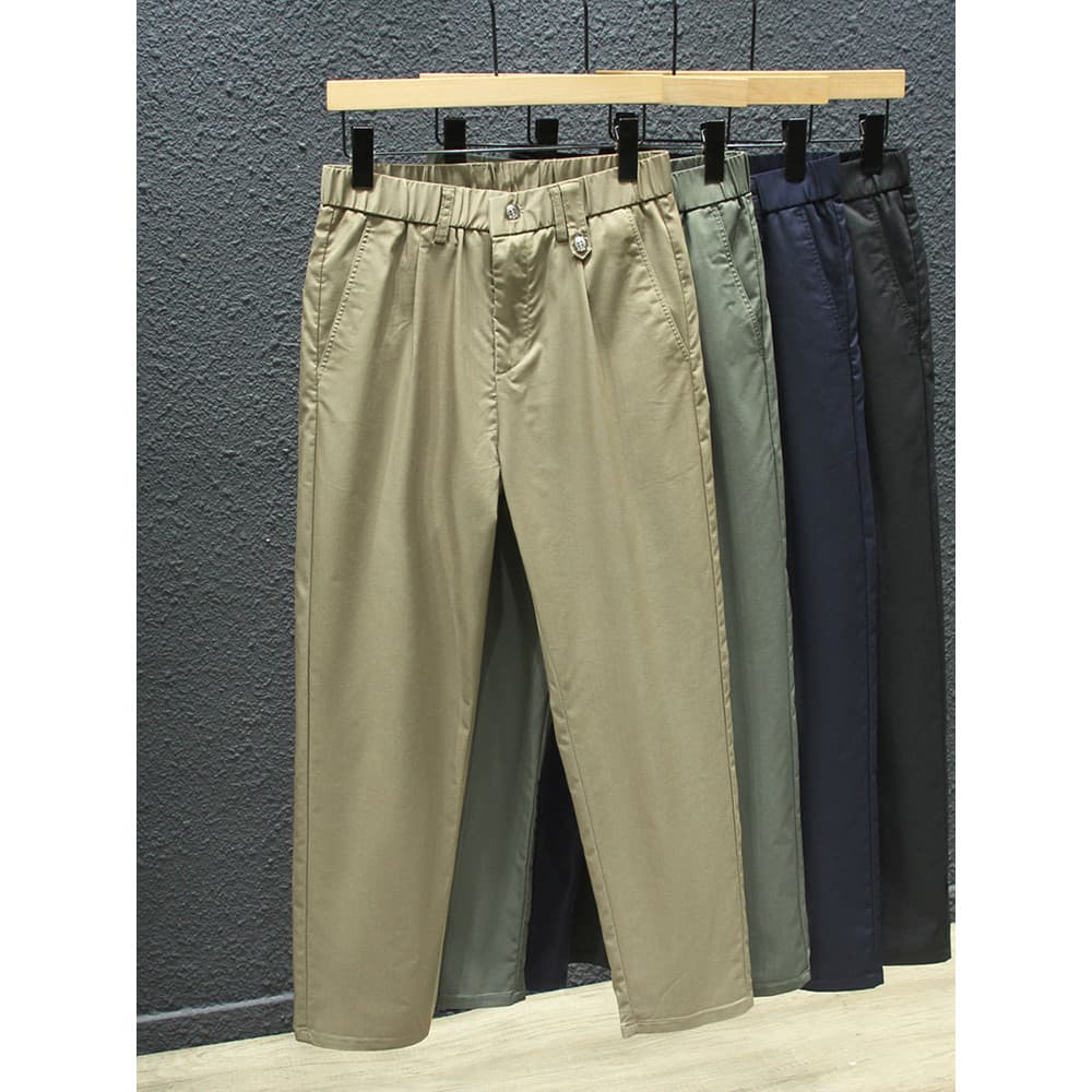Fibra de bambu Drape calças casuais finas dos homens calças de verão solto pés magros mais gordura plus Size calças cara
