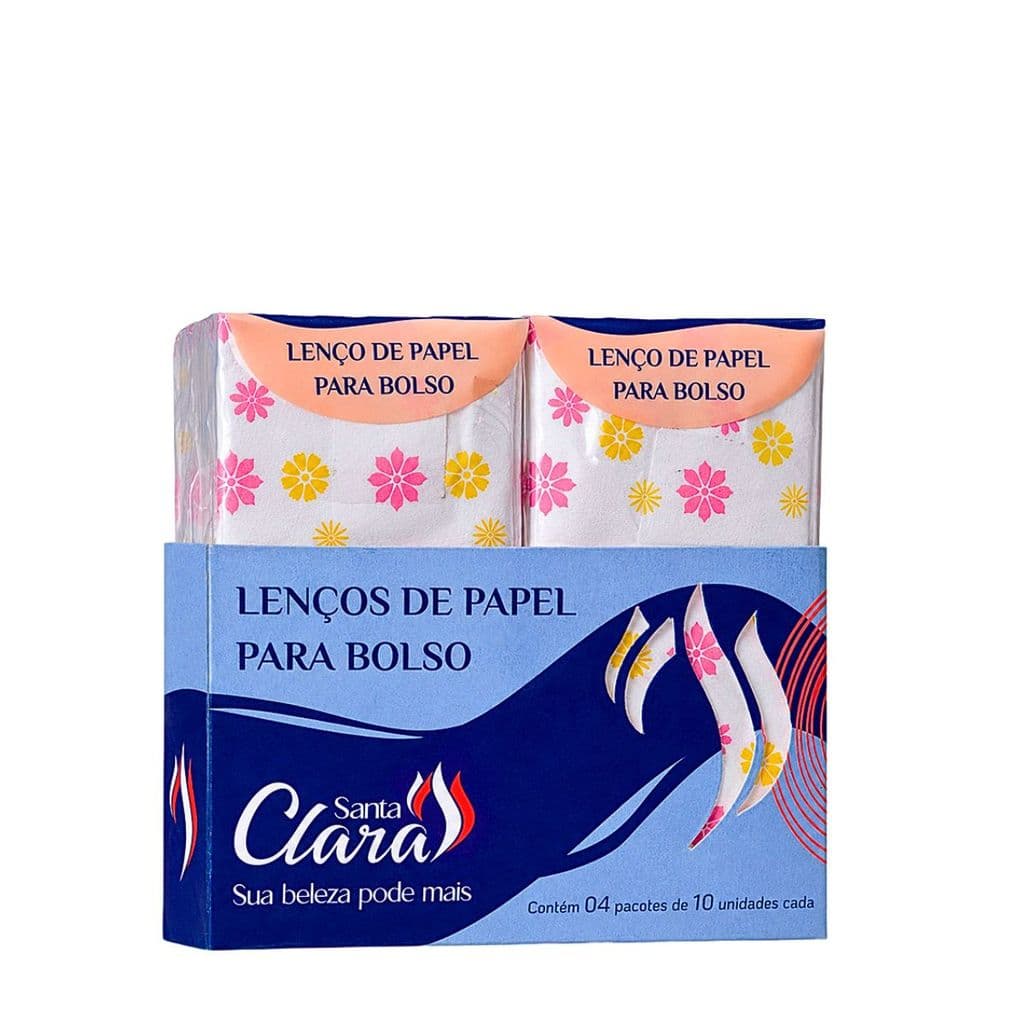 Kit de Lenços De Papel Para Bolso Estampas Sortidas 40 unidades - Santa Clara