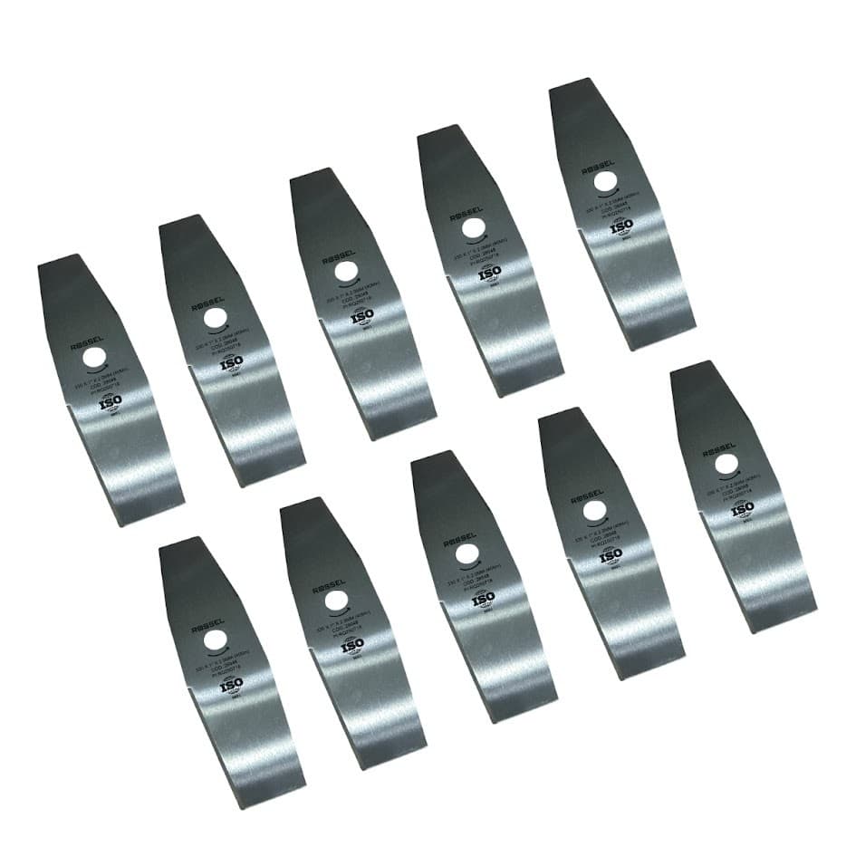 Lâmina 2 Pontas Roçadeira Furo 1" 330mm x 2,0mm c/10UN Universal Multimarcas Toyama Tekna