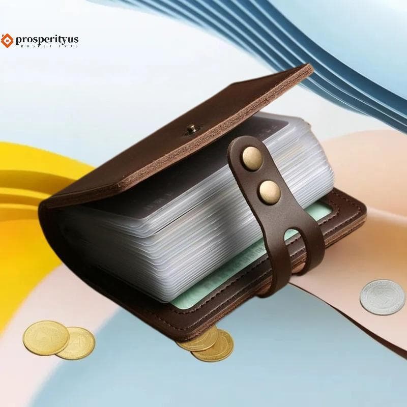 [PPTS] Moda PU Couro Masculino 30 Bits Estojo Para Cartão Porta De Visita Bolsa Crédito Carteira Passaporte De Identific