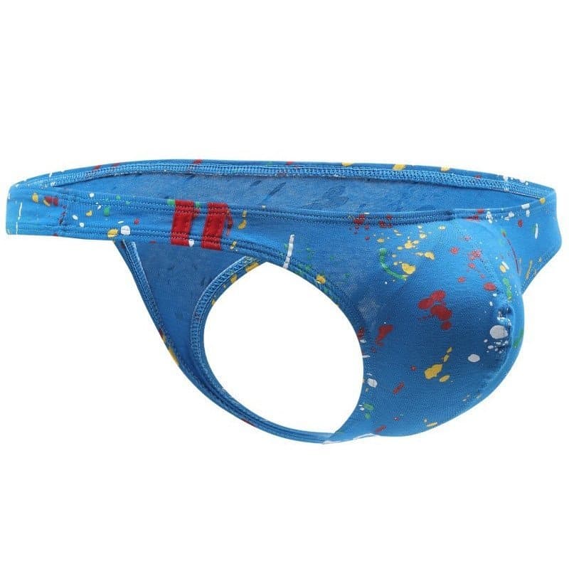 Moda Roupa Interior Cintura Baixa Masculina G-strings Tanga Algodão Impresso Cuecas M-XXL