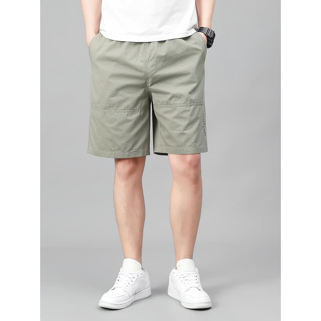 Shorts casuais de algodão puro verão solto simples All-Match calças cortadas masculinas finas esportes ao ar livre calça