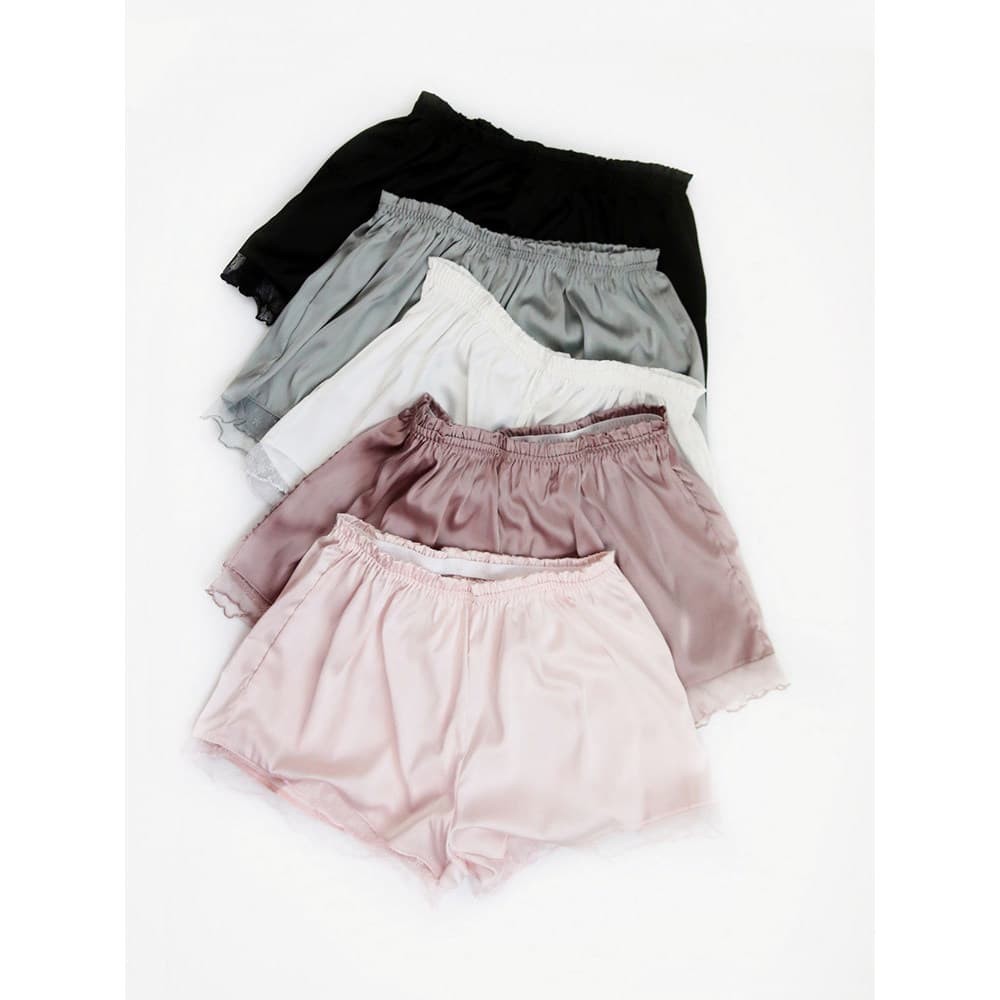 Verão estilo fino de alta elasticidade cetim calças de segurança Anti-reflexo borda sem ondulação pode usar fora Shorts