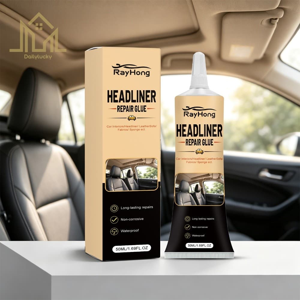 Kit De Reparo De Forro De Cabeça Adesivo À Prova D'água Para Interior Automotivo Tecido Couro [Dailylucky.br-DLY]