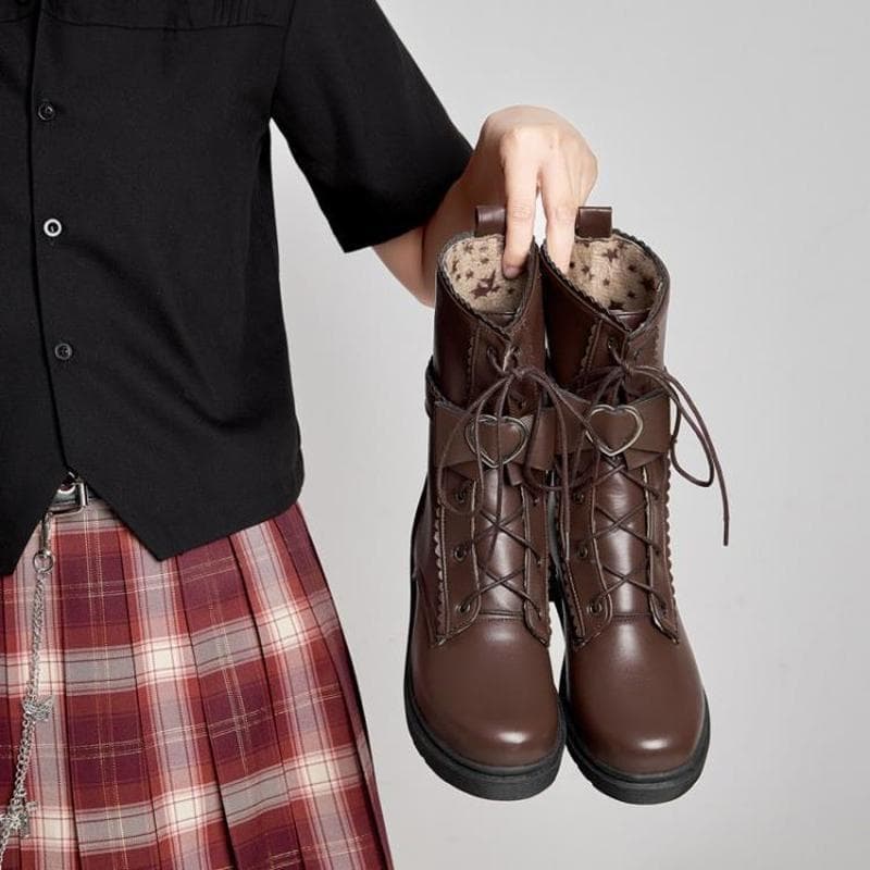 2023 Lolita botas curtas femininas salto plano estilo Preppy Martin botas na verdade botas femininas