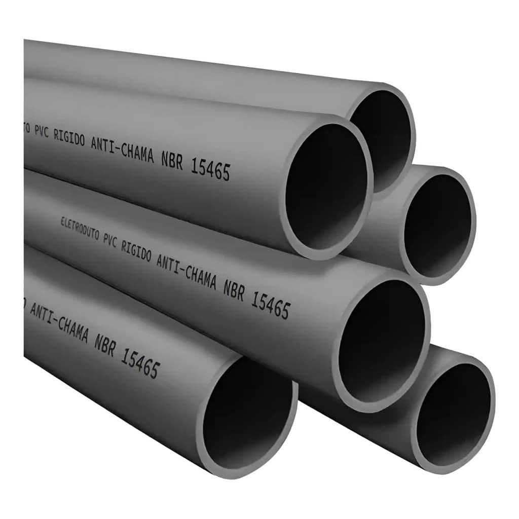 10 Metros Tubo Condulete Eletroduto Liso Pvc 3/4 Cinza
