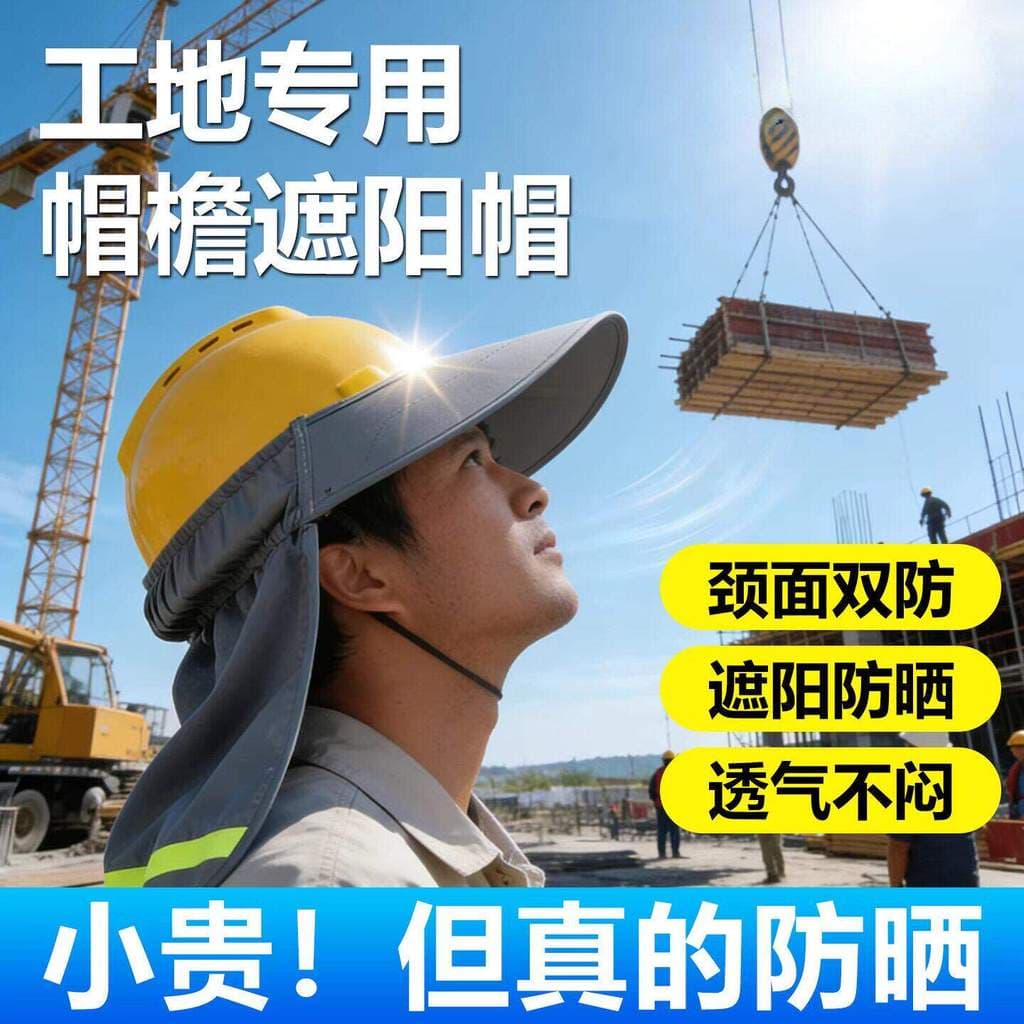 Capacete de segurança para canteiro de obras, protetor solar, aba Extra alargada, chapéu de sol, construção, Anti-Ultrav