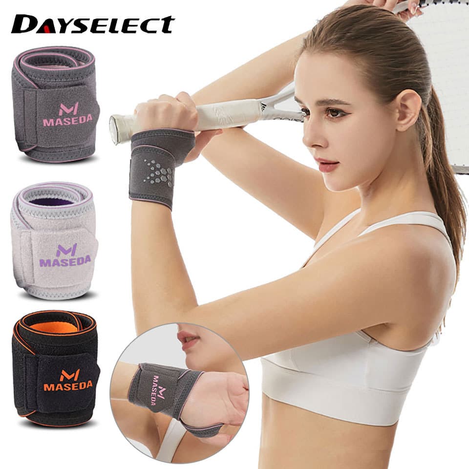 DAYSELECT 1 Peça Ajustável Almofadas De Pulso De Badminton Basquete Elasticidade Compressão Envoltório Pulseira
