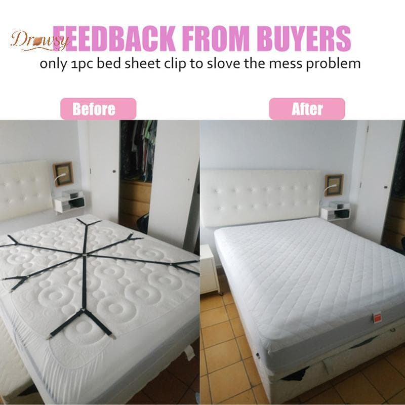 Drowsy Suporte De Lençol De Cama , Tiras Elásticas Ajustáveis , Fixadores , Suspensórios , Clipe , Novo