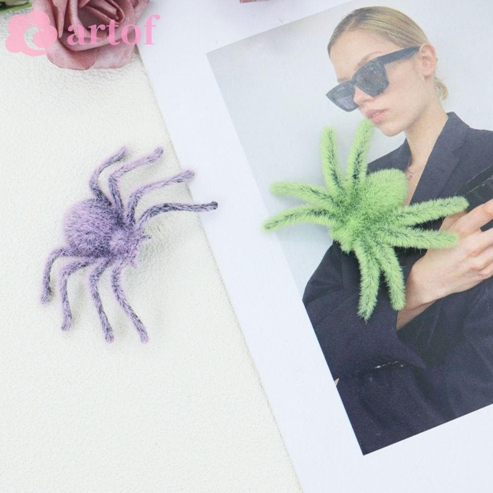 Aranha De Pelúcia ARTOF Halloween , Desenho 3D Reunindo Preta , Artificial Realista Engraçada