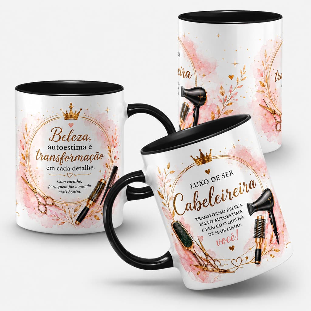 Caneca Cabeleireira | Profissional da Beleza - Personalizada; Com Nome