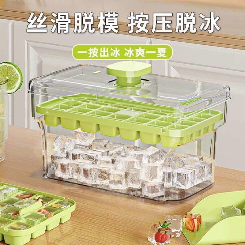 Molde de cubo de gelo, molde de cubo de gelo, bandeja de gelo, geladeira doméstica, caixa de armazenamento caseira com t