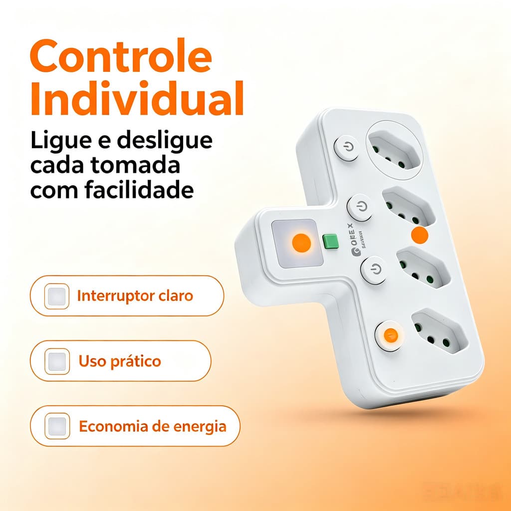 Tomada 10A Pinos e Lâminas de Cobre Carcaça ABS Bivolt 2500W Para Eletrodomésticos Domésticos