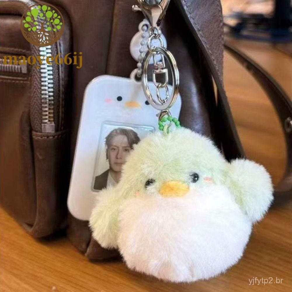 Chaveiro de pelúcia, pingente em forma de pássaro, brinquedo pequeno de 8cm, acessório para bolsa.