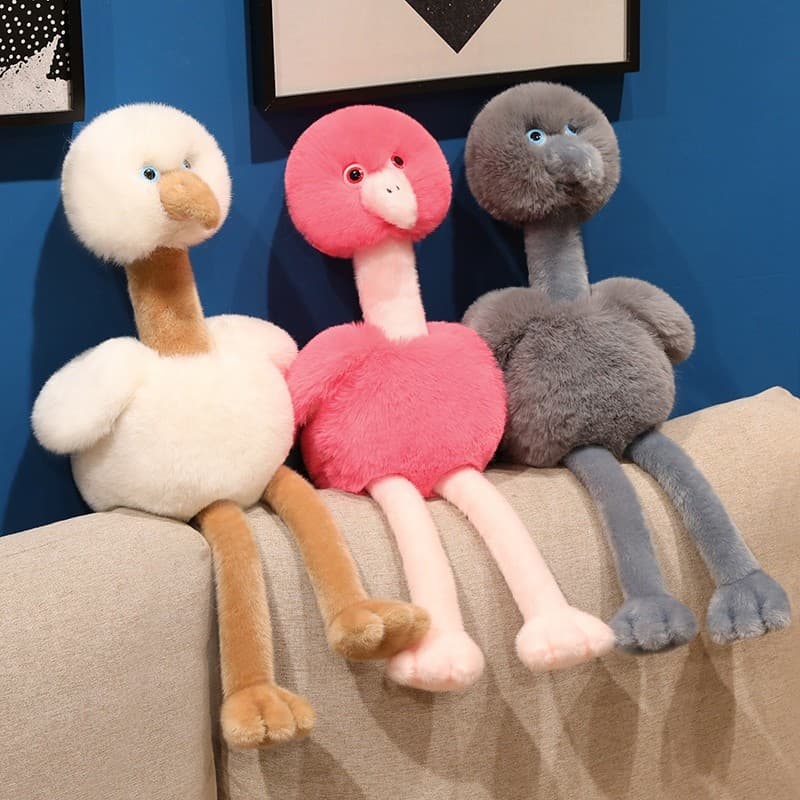 Avestruz brinquedo de pelúcia simulação pássaro chaveiro pingente saco pingente boneca crianças presente aniversário fem