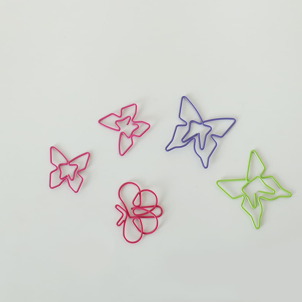 Clipe de papel em forma de borboleta, manual de papelaria de inseto fofo, decoração, clipe de papel, armazenamento de pa