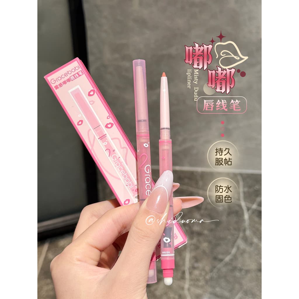 Atmosfera suave!Gracebabi Matte Toot Lip Liner Pure Desire Batom à prova d'água de longa duração