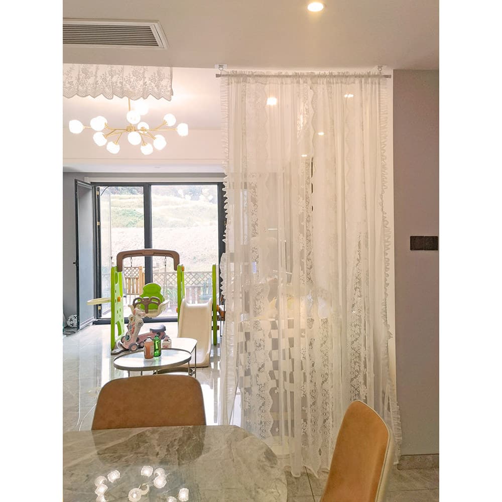 Cortina de gaze de renda divisória sala de estar quarto gaze cortina tela da janela cortina sala estar divisória parede