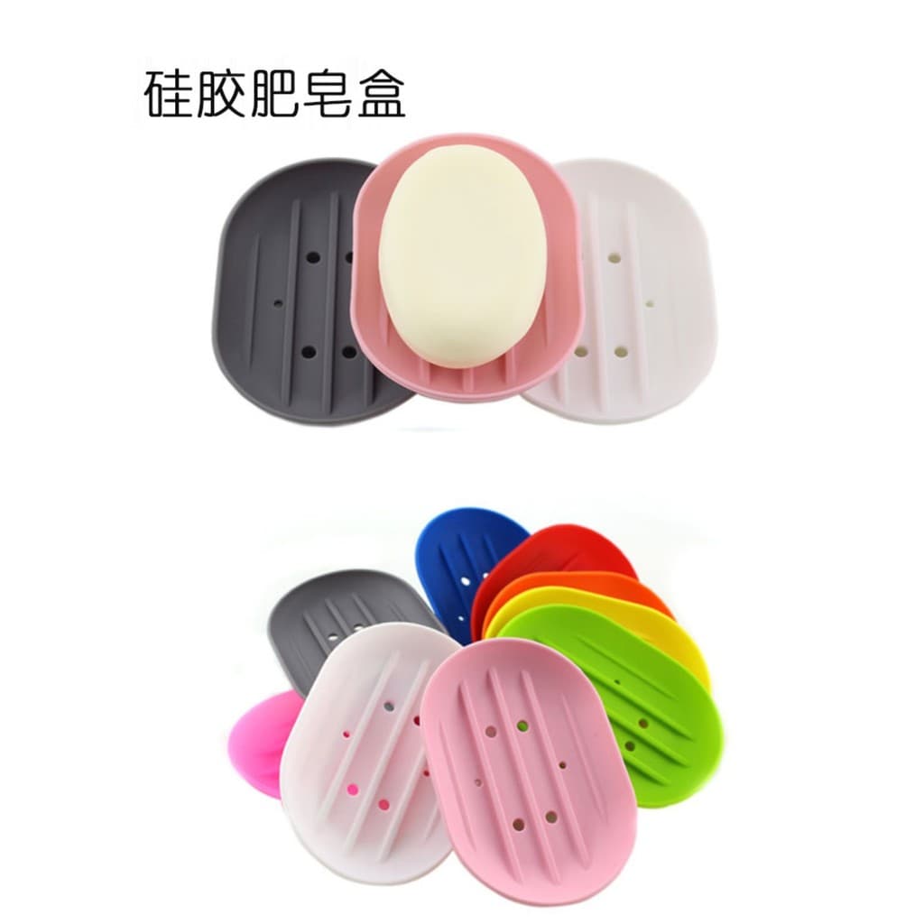 Saboneteira de Silicone saboneteira Oval dreno de sabão Rack suporte de sabão macio redondo saboneteira sem perfuração