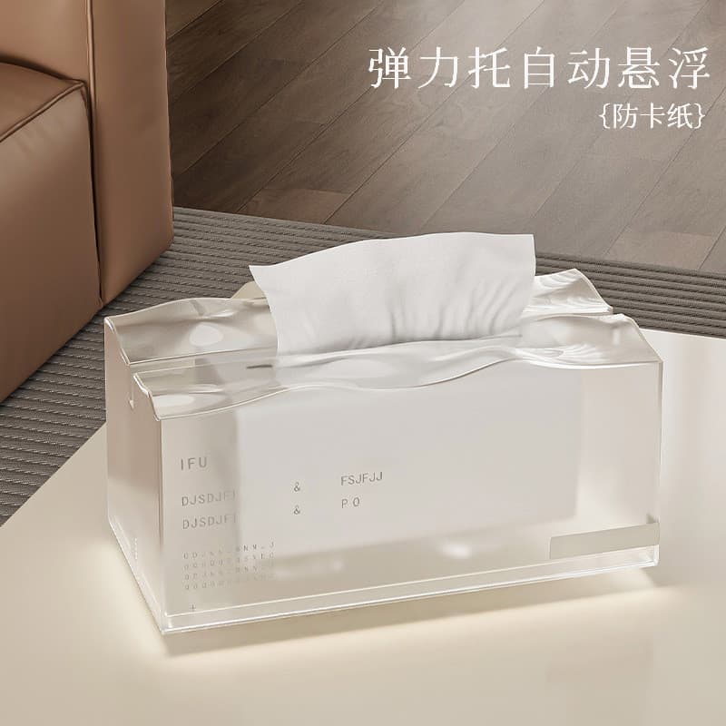 Caixa de tecido elástico de primavera de luxo leve sala de estar quarto cabeceira arte caixa de armazenamento de papel