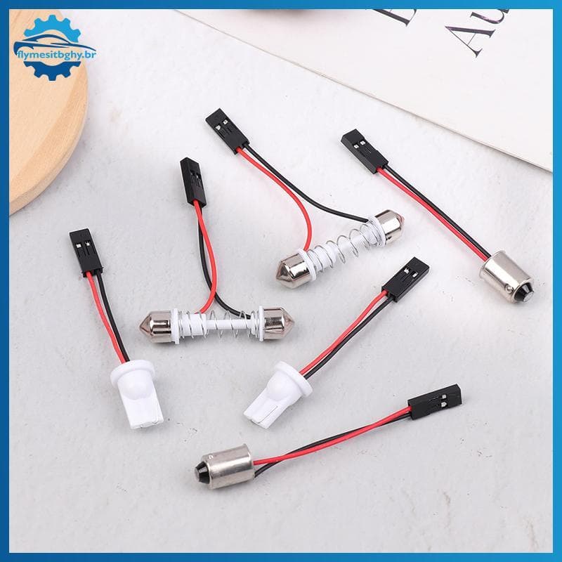 flym 10 Pçs Adaptador Para Luz Do Carro Led Painel Parar Lâmpada Interior Cúpula T10 BA9S T4W Festão Rosa Conector Cabos