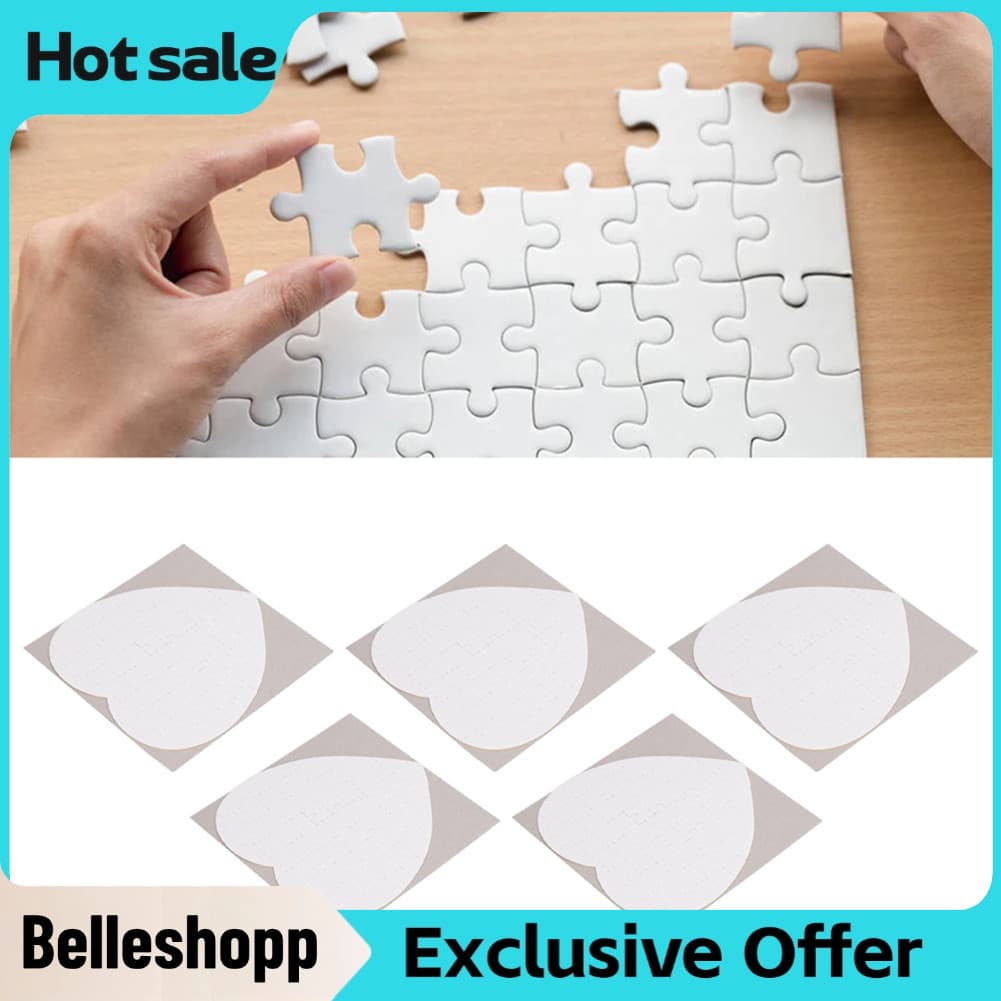 Belleshopp-br Fafeicy quebra-cabeça de transferência de calor DIY Jigsaw A4 75 peças formato de coração criativo para