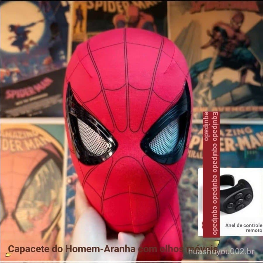 Marvel homem-aranha chapelaria olho móvel wink máscara controle remoto elétrico wink vingadores Halloween capacete infan