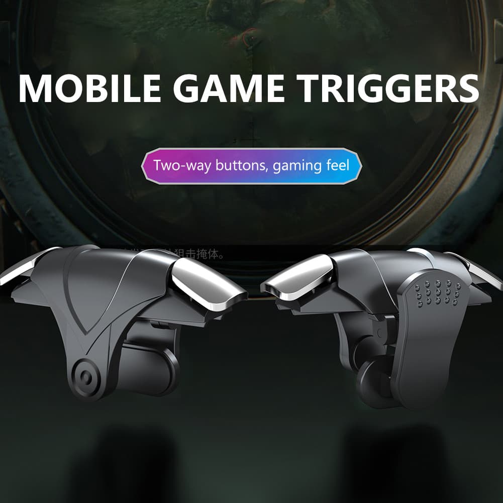 2pcs RGB Gatilhos De Jogos De 4 Dedos Sem Latência Para PUBG Mobile Adequado Android iOS