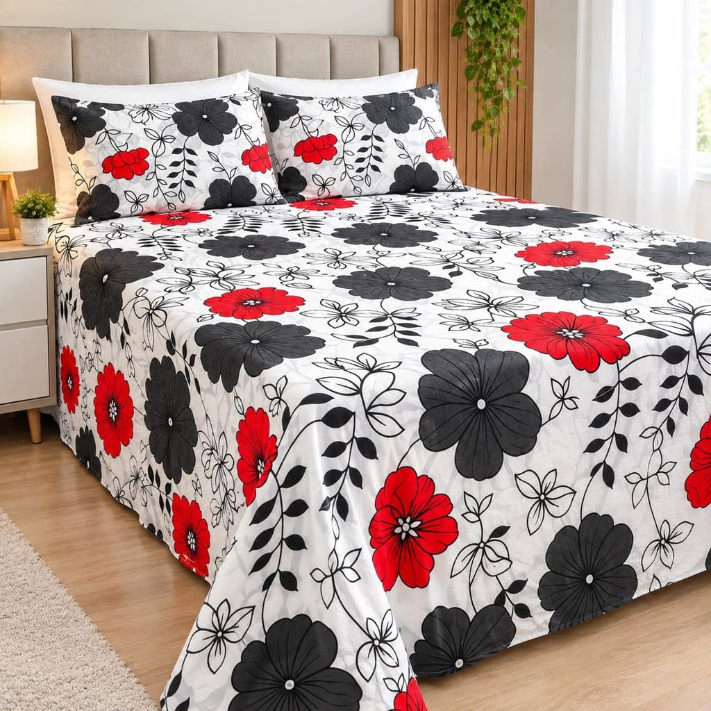 Colcha de Cama Casal e Queen 2,30x2,50m Estampada com Fronhas Jogo de Cama 800 Fios