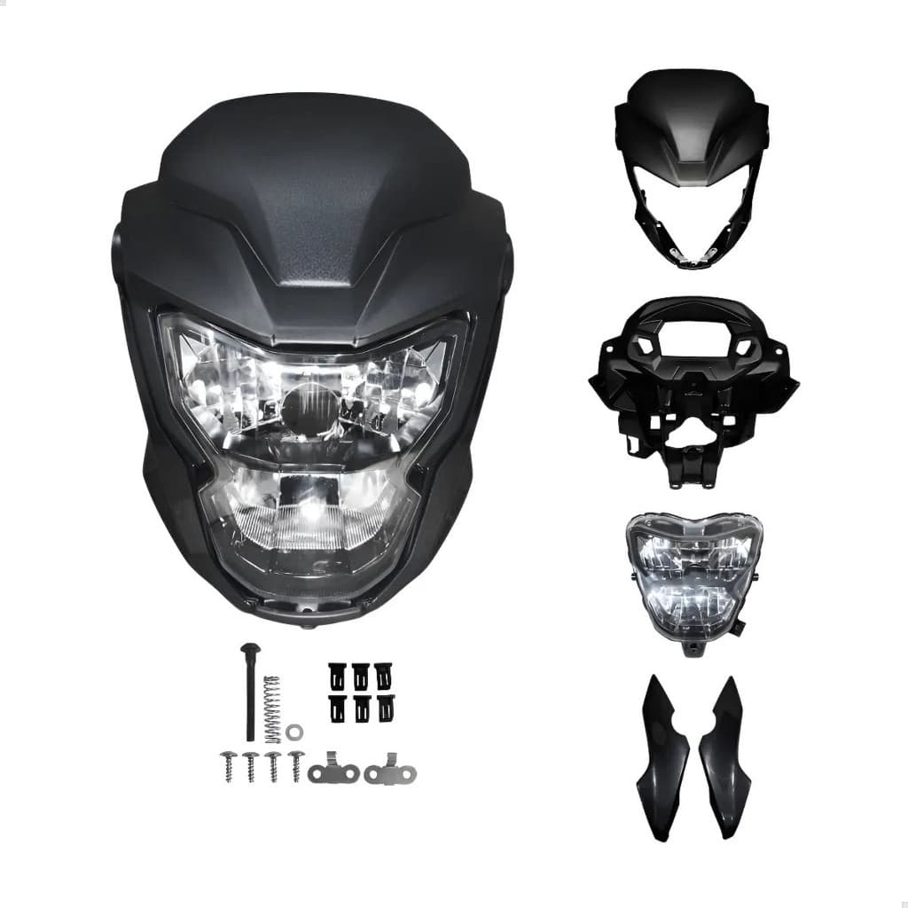 Kit Completo Farol H4 Carenagem Bloco Optico - CG Titan Fan Start 160 2025 - para 2016 até 2024 lojaagora