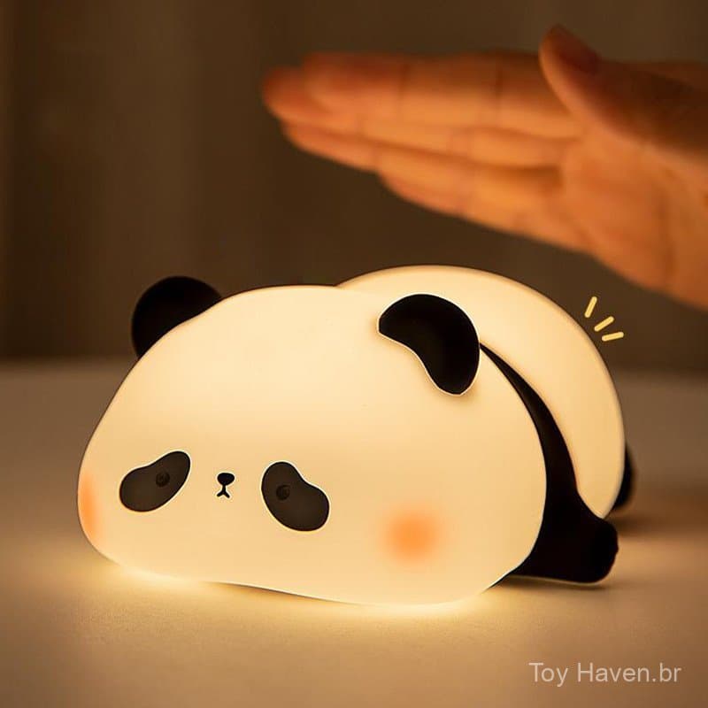 Luz Noturna Criativa e Fofa de Panda em Desenho Animado, Lâmpada Decorativa de Mesa LED, Luz Noturna de Cabeceira OAUN