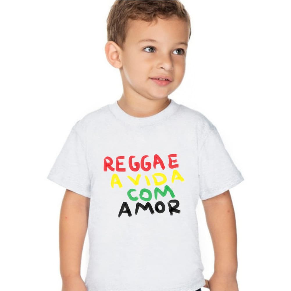 Camiseta Camisa Infantil Reggae a Vida Com Amor Envio Imediato Premium